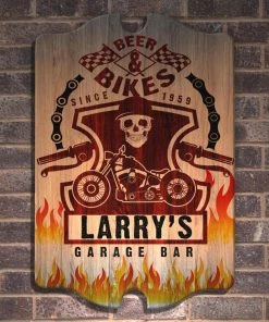 Promo 👍 Bars Biker - Custom Tavern Shaped Wood Bar Sign 😀 -Outlet Bars Store tavern sign add you name garage bar web1 800x