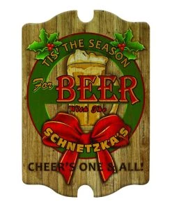 Best Sale 🎁 Bars Customizable Wood Bar Sign - Tavern Shaped - 'Tis The Season 😀