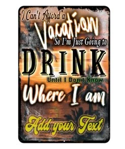 Deals ❤️ Bars Vacation Metal Bar Sign - Customized - 12" X 18" 🔥