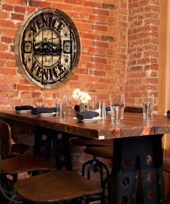Best Pirce 🛒 Bars Barrel Top Tavern Sign - Venice Stamp 🧨 -Outlet Bars Store venice barrel top sign stamp hanging 800x