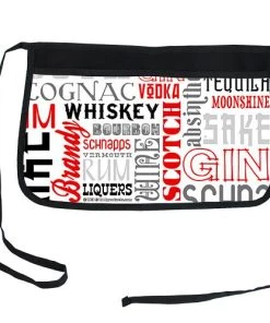 Deals 🧨 Bars Two-Pocket Kolorcoat™ Server Apron - "Liquor Names" 🛒