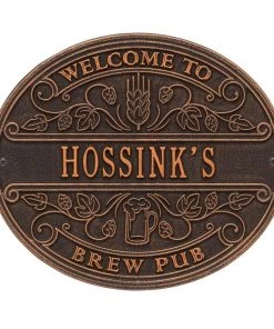 Promo ✔️ Bars Cast Aluminum Plaque - Welcome Brew Pub - CUSTOMIZABLE 🔔 -Outlet Bars Store welcome brew pub plaque bpc 7 800x