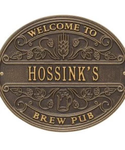 Promo ✔️ Bars Cast Aluminum Plaque - Welcome Brew Pub - CUSTOMIZABLE 🔔 -Outlet Bars Store welcome brew pub plaque bpc 8 800x