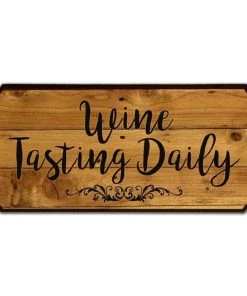 Promo 👏 Bars Wood Plaque Sign - Wine Tasting Daily ✔️