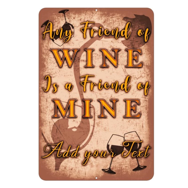 Brand new π Bars Wine Friend Metal Bar Sign - Customized - 12" X 18" π 3 Brand new π Bars Wine Friend Metal Bar Sign - Customized - 12" X 18" π