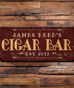 Best Pirce 👍 Bars CIGAR BAR - CUSTOMIZABLE Wood Plaque Sign - Color Options 🔥 -Outlet Bars Store wood bar sign plaque cigar bar burgundy wall 800x