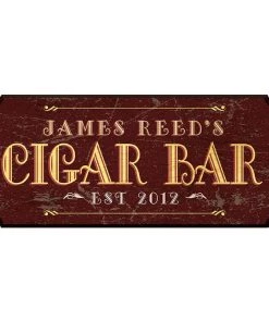 Best Pirce 👍 Bars CIGAR BAR - CUSTOMIZABLE Wood Plaque Sign - Color Options 🔥 -Outlet Bars Store wood bar sign plaque cigar bar burgundy 800x