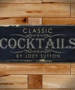 Budget 👍 Bars CLASSIC COCKTAILS - CUSTOMIZABLE Wood Plaque Sign - Color Options 👍 -Outlet Bars Store wood bar sign plaque classic cocktails 5 800x
