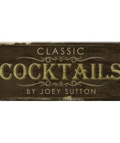 Budget 👍 Bars CLASSIC COCKTAILS - CUSTOMIZABLE Wood Plaque Sign - Color Options 👍 -Outlet Bars Store wood bar sign plaque classic cocktails 800 800x