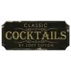 Budget 👍 Bars CLASSIC COCKTAILS - CUSTOMIZABLE Wood Plaque Sign - Color Options 👍 -Outlet Bars Store wood bar sign plaque classic cocktails blk 800x