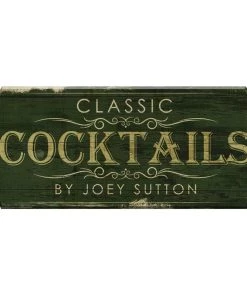 Budget 👍 Bars CLASSIC COCKTAILS - CUSTOMIZABLE Wood Plaque Sign - Color Options 👍 -Outlet Bars Store wood bar sign plaque classic cocktails grn 800x