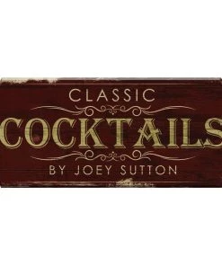 Budget 👍 Bars CLASSIC COCKTAILS - CUSTOMIZABLE Wood Plaque Sign - Color Options 👍 -Outlet Bars Store wood bar sign plaque classic cocktails red 800x