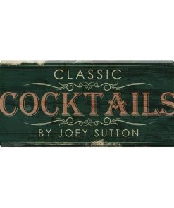 Budget 👍 Bars CLASSIC COCKTAILS - CUSTOMIZABLE Wood Plaque Sign - Color Options 👍 -Outlet Bars Store wood bar sign plaque classic cocktails teal 800x