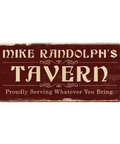 Cheapest ❤️ Bars PERSONALIZED Wooden Sign - TAVERN (Color Options) 🎁 -Outlet Bars Store wood bar sign plaque tavern web red 800x