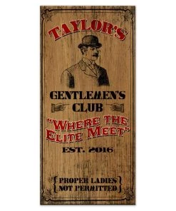 Deals 🤩 Bars Gentlemen's Club - CUSTOMIZABLE Large Vintage Wooden Bar Sign ❤️