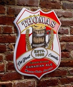 Budget 🔥 Bars CUSTOMIZABLE Wood Shield Plaque - Heritage Beer Tavern Sign - Many Options Available - Two Sizes 👍 -Outlet Bars Store wood shield plaque sign customize add your name personalize beer canada 800x