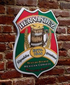 Budget 🔥 Bars CUSTOMIZABLE Wood Shield Plaque - Heritage Beer Tavern Sign - Many Options Available - Two Sizes 👍 -Outlet Bars Store wood shield plaque sign customize add your name personalize beer mexico 800x