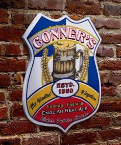 Budget 🔥 Bars CUSTOMIZABLE Wood Shield Plaque - Heritage Beer Tavern Sign - Many Options Available - Two Sizes 👍 -Outlet Bars Store wood shield plaque sign customize add your name personalize beer united kingdom england 800x