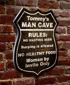 Best deal ✔️ Bars CUSTOMIZABLE Wood Shield Plaque - Man Cave - MULTIPLE COLORS - Two Sizes 👍 -Outlet Bars Store wood shield plaque sign customize add your name personalize man cave gold 800x