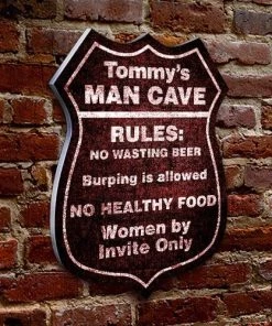 Best deal ✔️ Bars CUSTOMIZABLE Wood Shield Plaque - Man Cave - MULTIPLE COLORS - Two Sizes 👍 -Outlet Bars Store wood shield plaque sign customize add your name personalize man cave red 800x