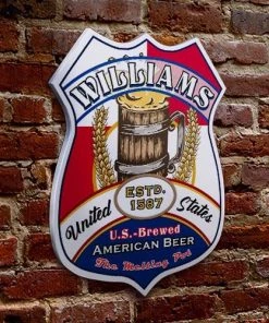 Budget 🔥 Bars CUSTOMIZABLE Wood Shield Plaque - Heritage Beer Tavern Sign - Many Options Available - Two Sizes 👍 -Outlet Bars Store wood shield plaque sign customize add your name personalize usa united states of america 800x